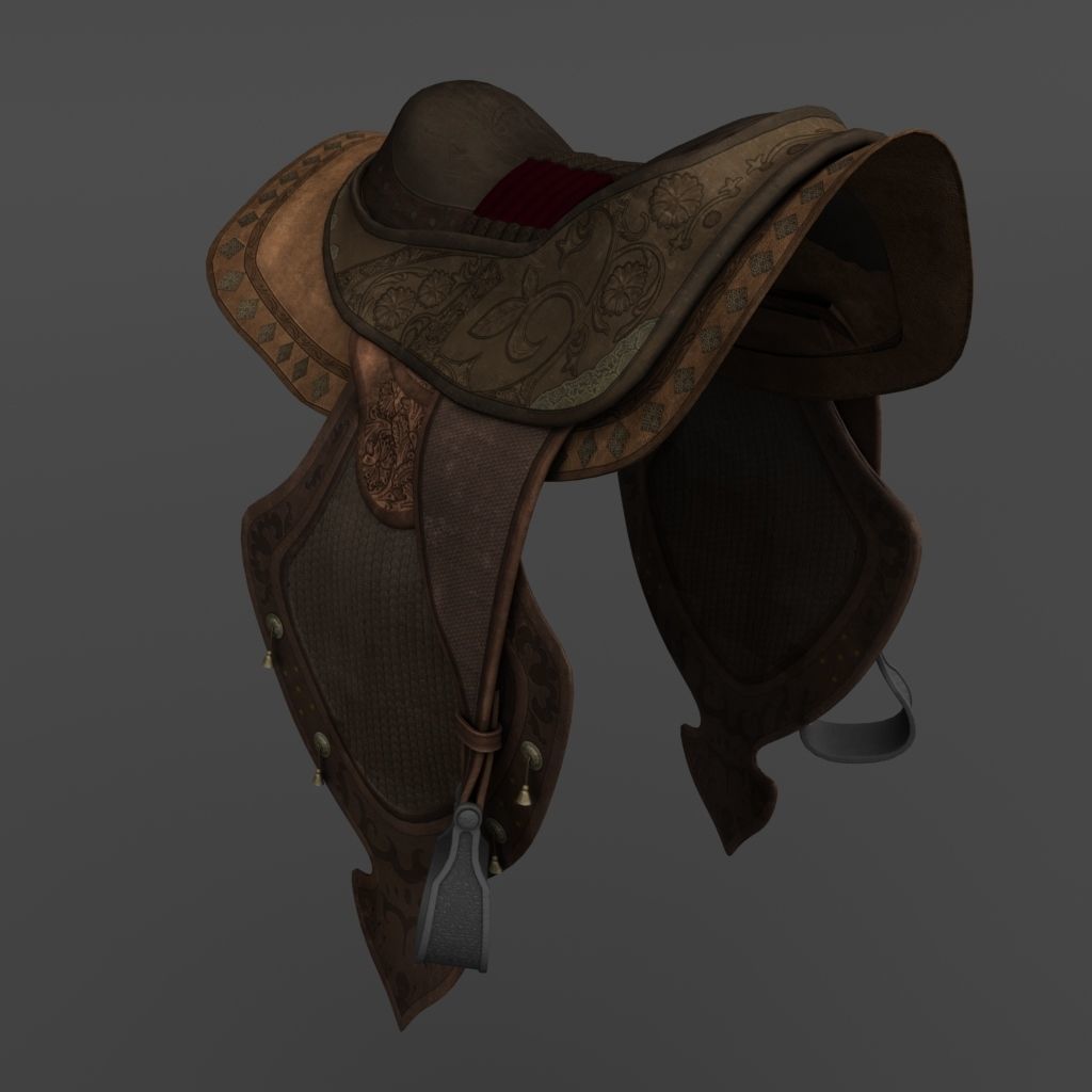 Saddle horse 3D model_3