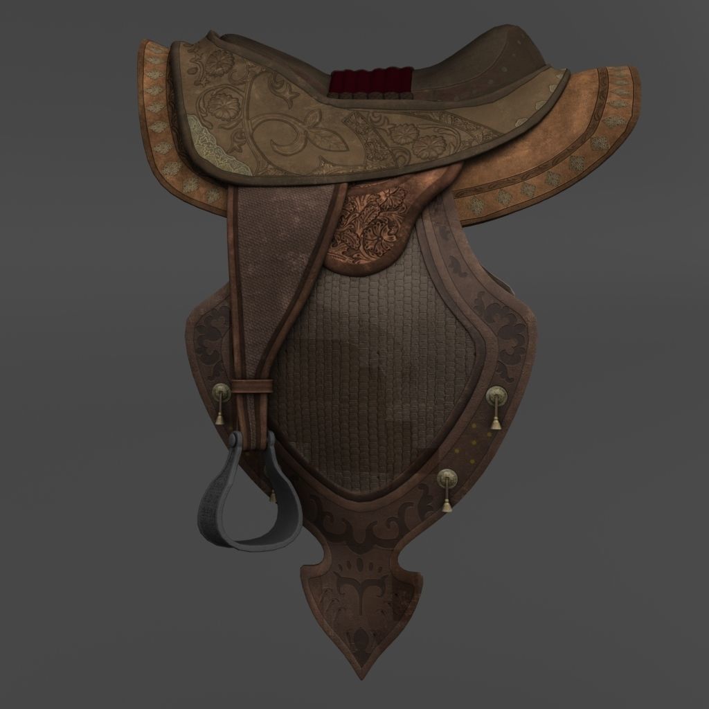 Saddle horse 3D model_1