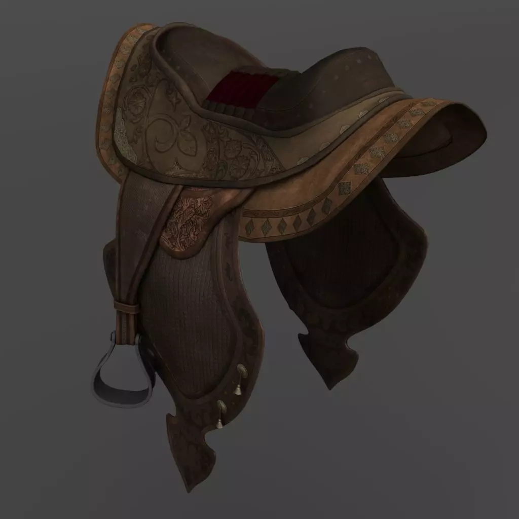 Saddle horse 3D model_0
