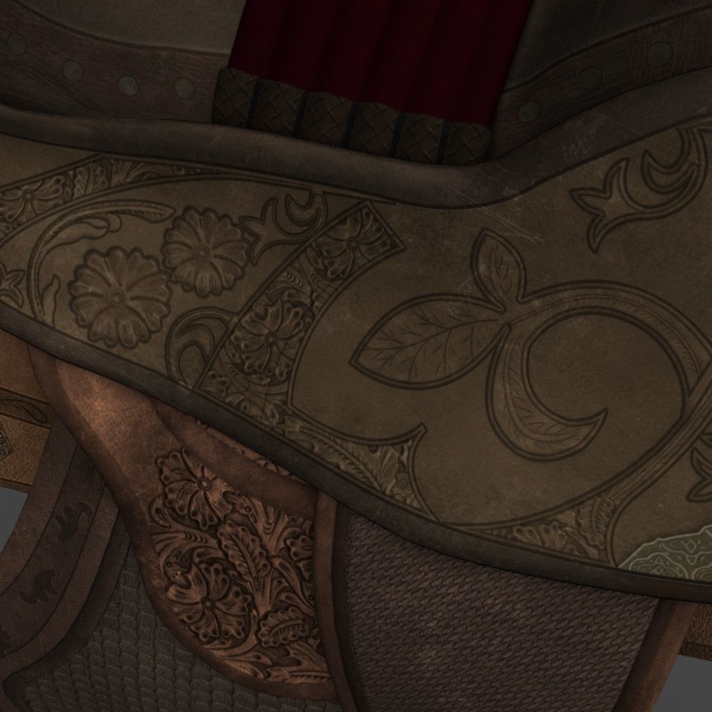 Saddle horse 3D model_5