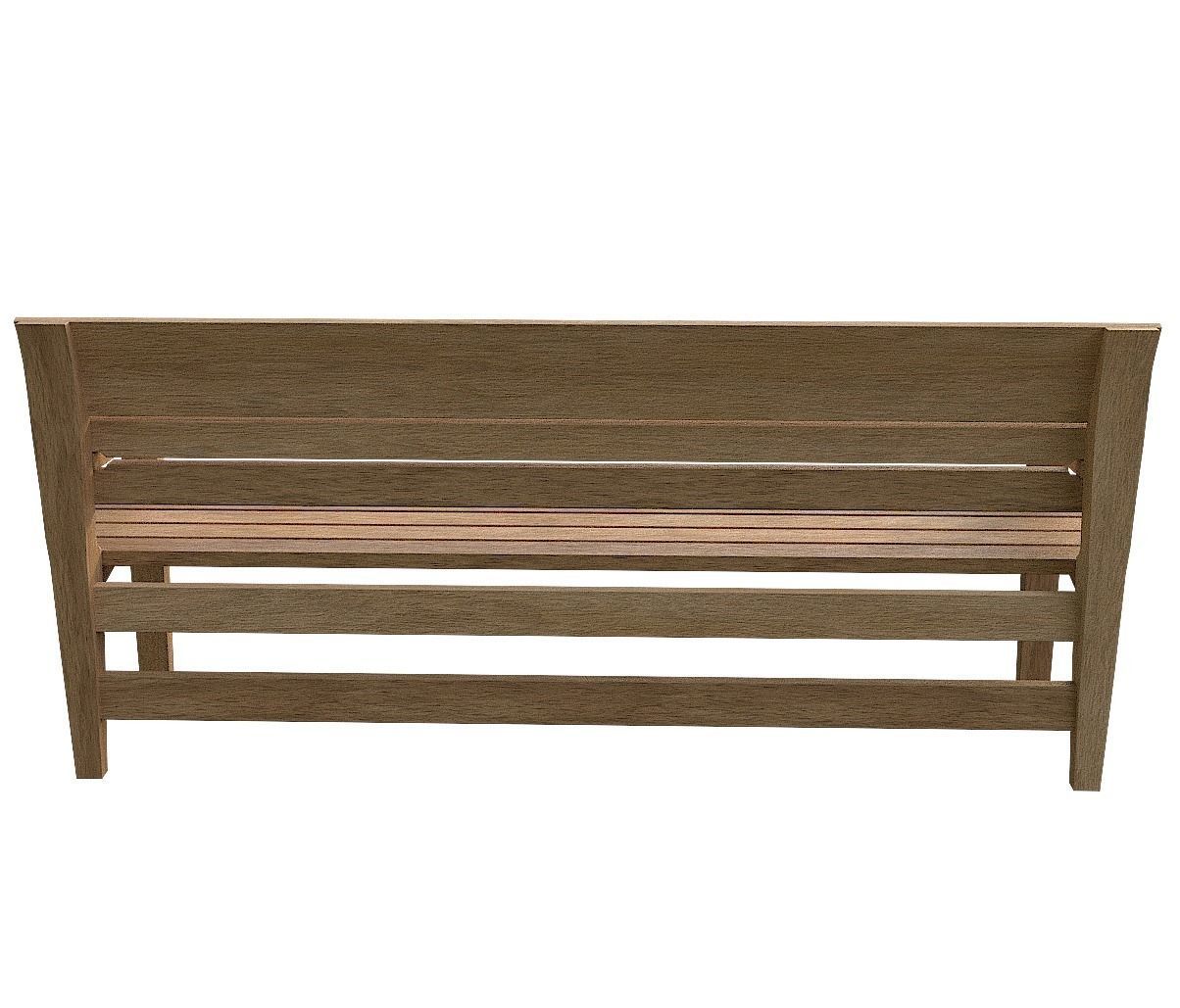 Bench04 teak garden bench Low-poly 3D model_8