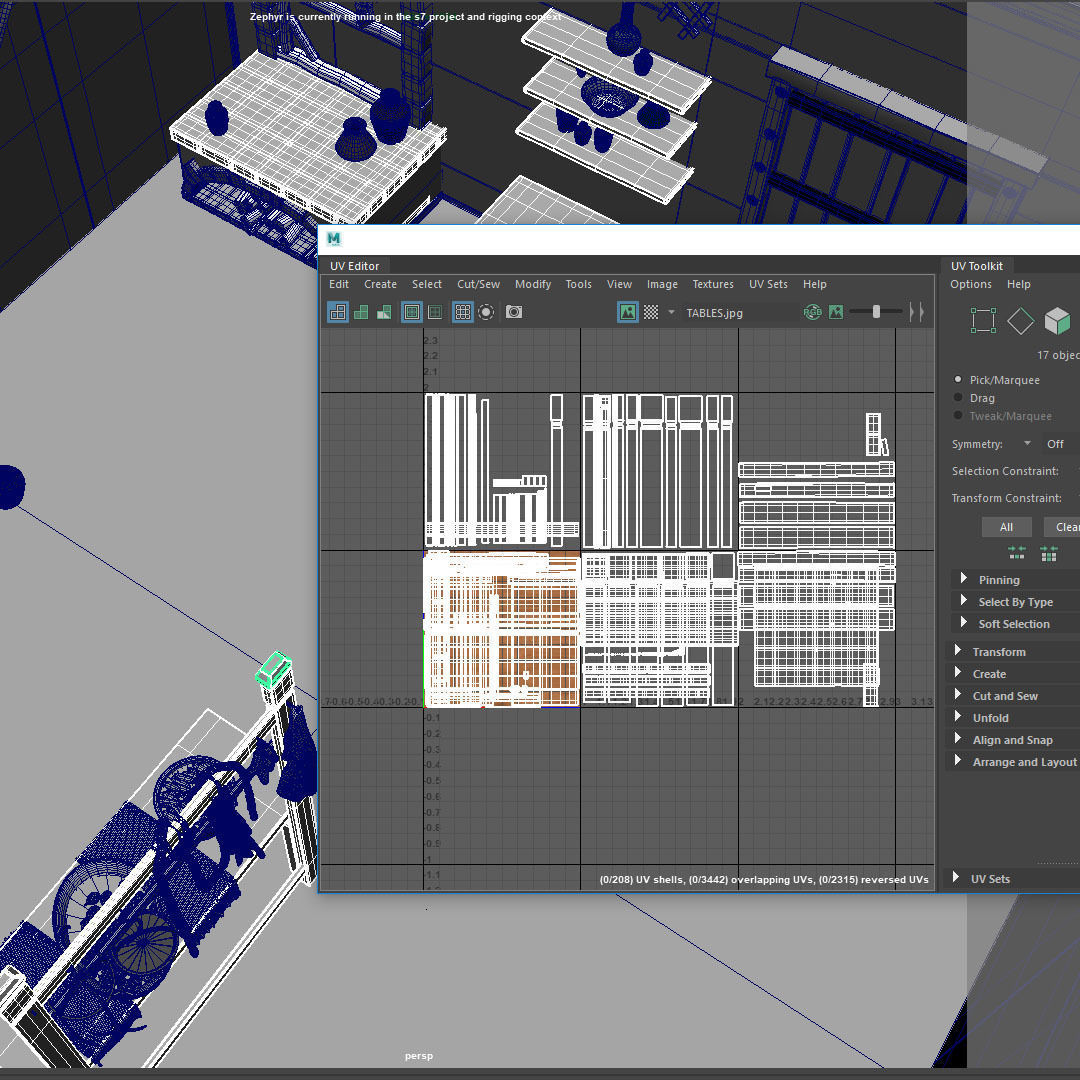 Shelfs medieval kitchen with pots and pans 3D model_6