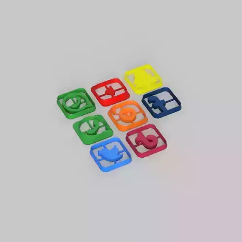 Social Media Icons Cookie Cutter