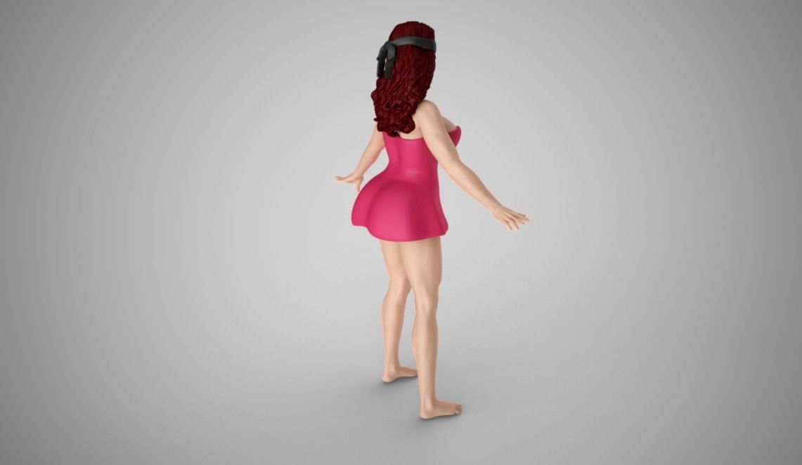 Girl Playing Blind Mans Buff 3D print model_9
