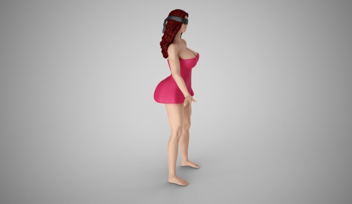 Girl Playing Blind Mans Buff 3D print model_10