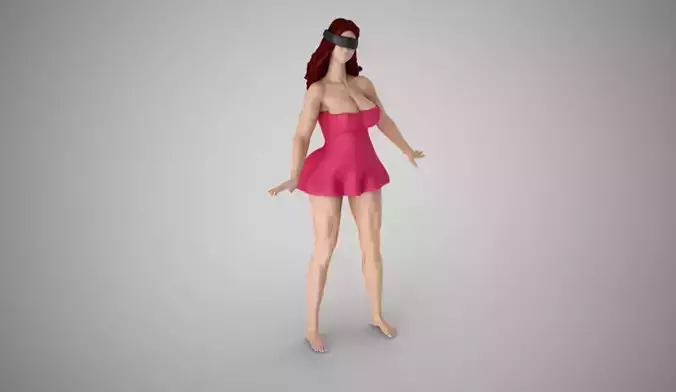 Girl Playing Blind Mans Buff 3D print model