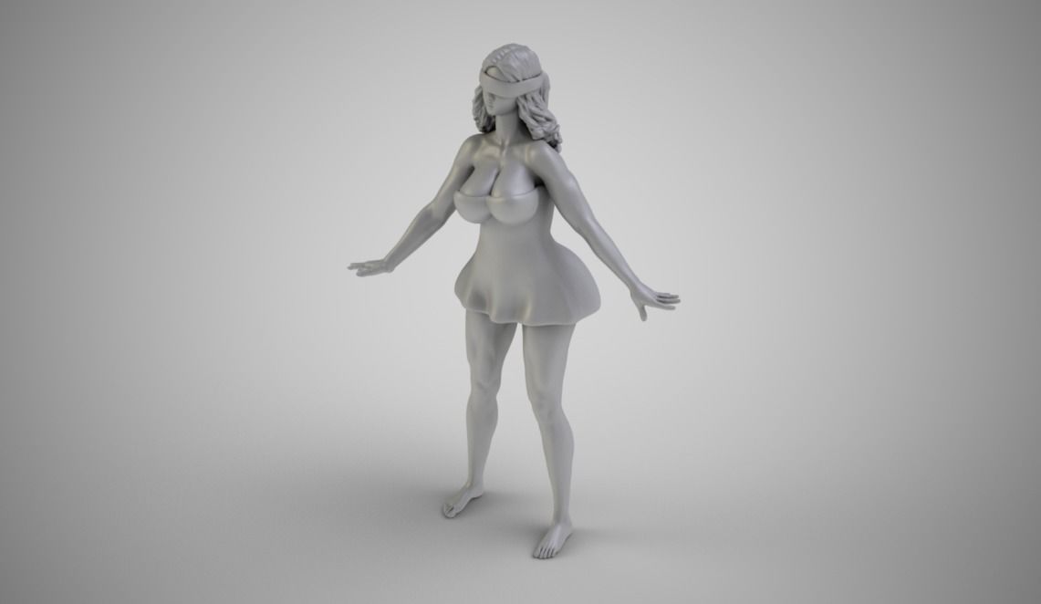 Girl Playing Blind Mans Buff 3D print model_3