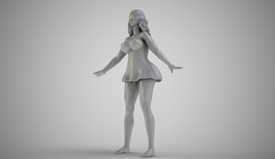 Girl Playing Blind Mans Buff 3D print model_1