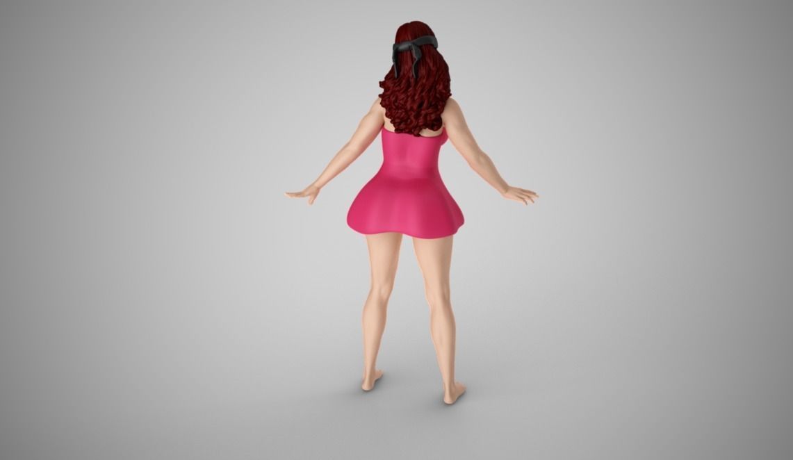 Girl Playing Blind Mans Buff 3D print model_8