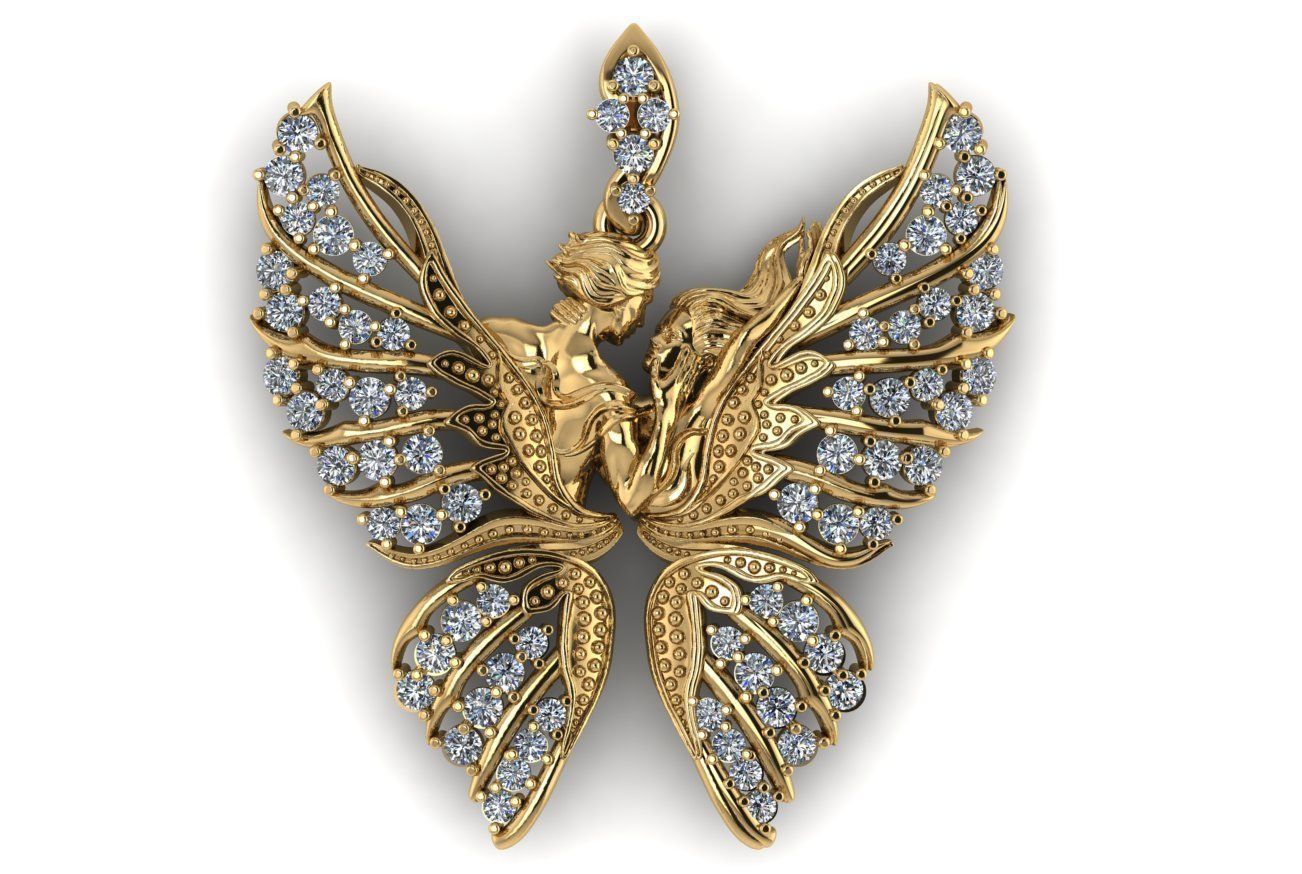 loving butterfly pandent 3D print model