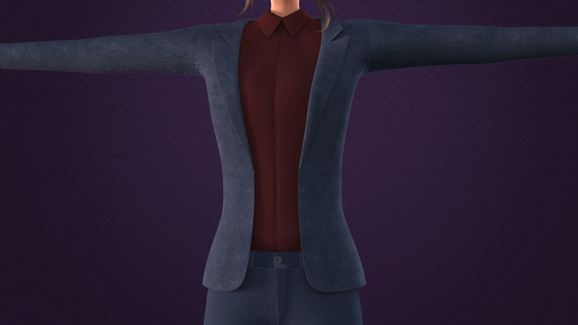 CARTOON MOTHER 2 - TOON WOMAN rigged Low-poly 3D model_10