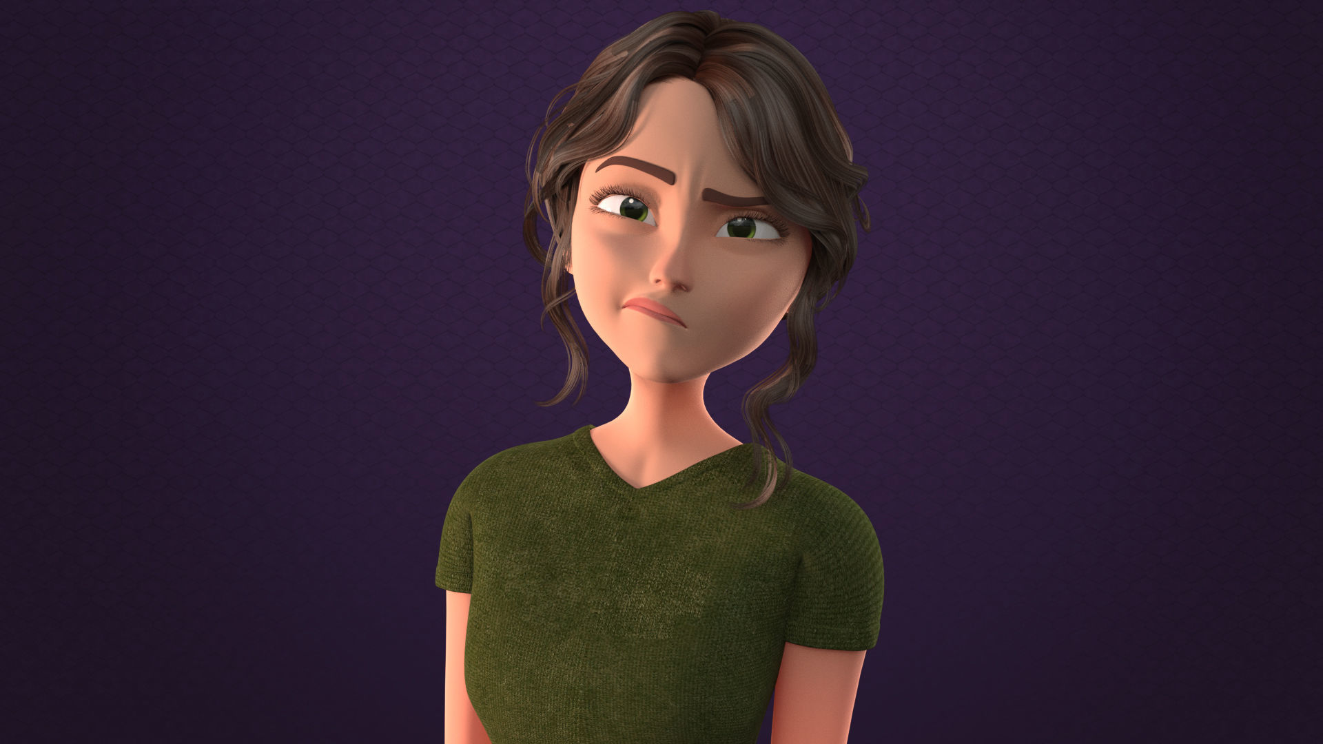 CARTOON MOTHER 2 - TOON WOMAN rigged Low-poly 3D model_16