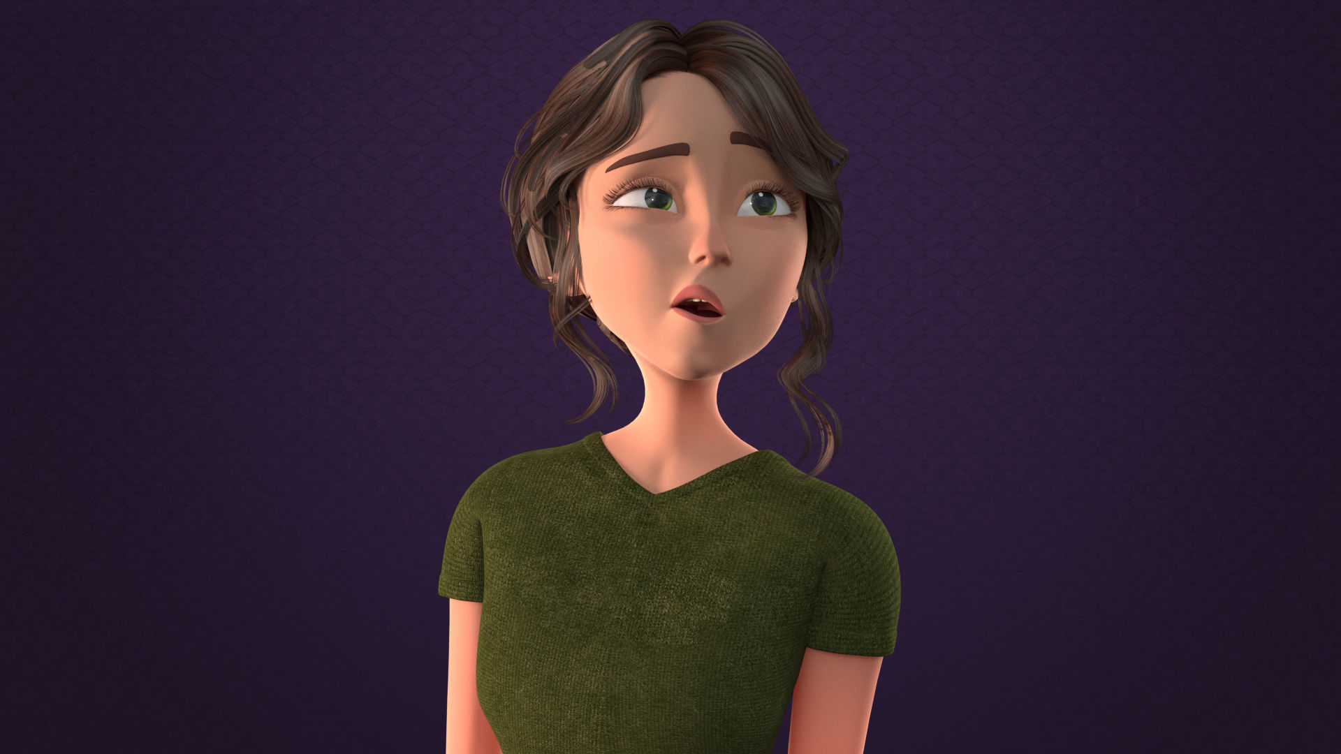 CARTOON MOTHER 2 - TOON WOMAN rigged Low-poly 3D model_14