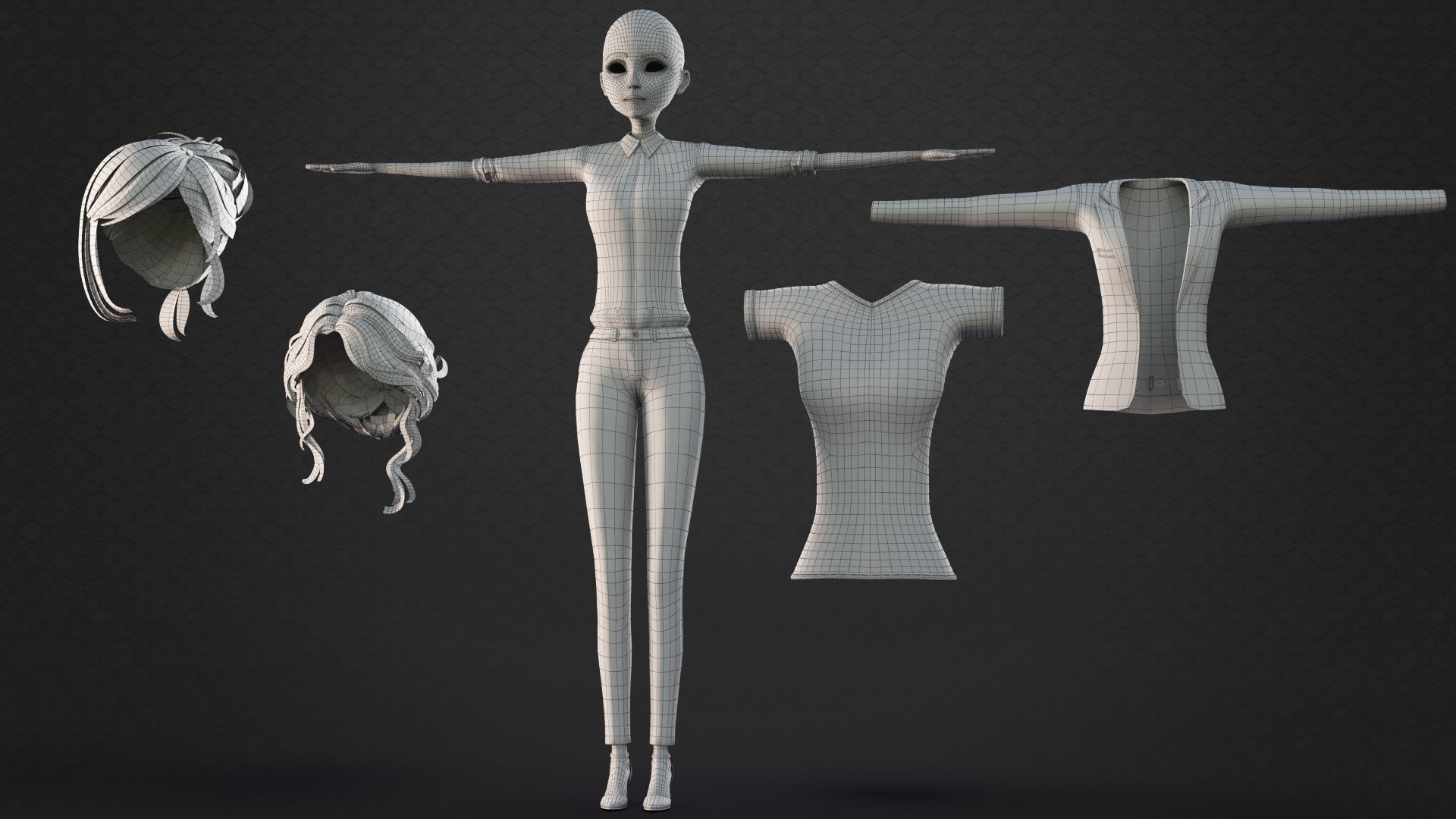 CARTOON MOTHER 2 - TOON WOMAN rigged Low-poly 3D model_19