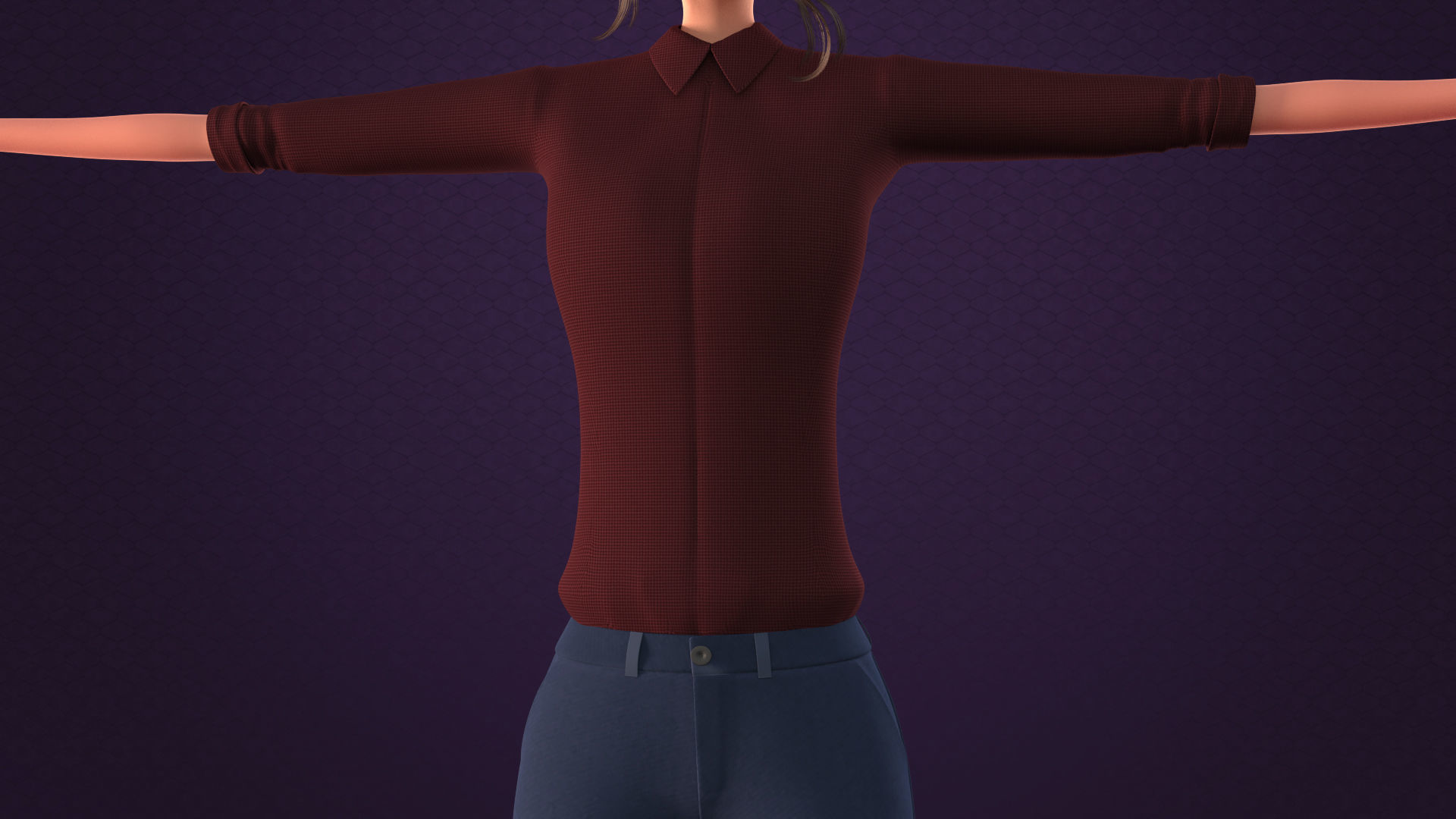 CARTOON MOTHER 2 - TOON WOMAN rigged Low-poly 3D model_11