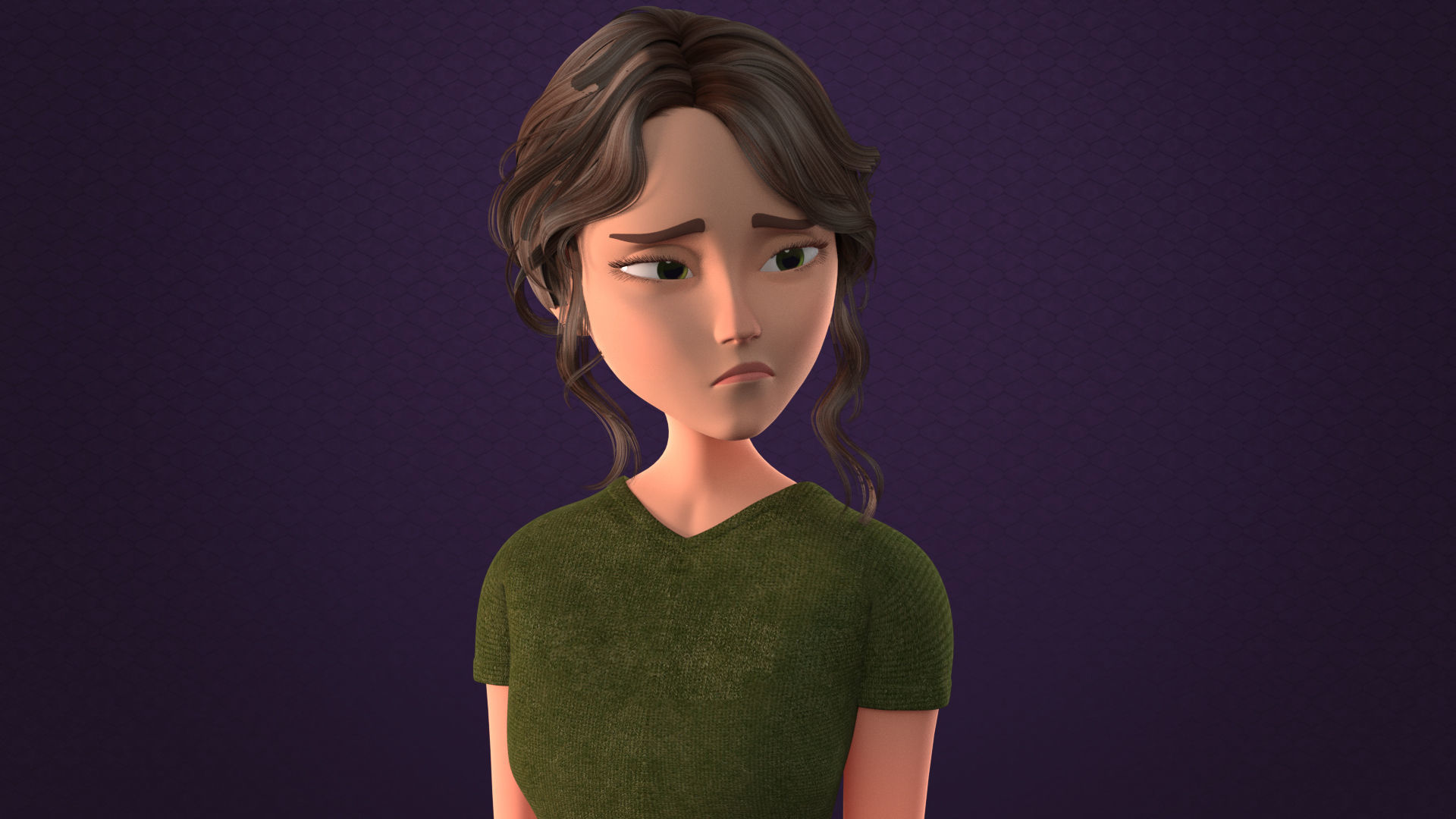 CARTOON MOTHER 2 - TOON WOMAN rigged Low-poly 3D model_18