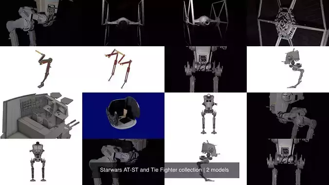 Starwars AT-ST and Tie Fighter collection