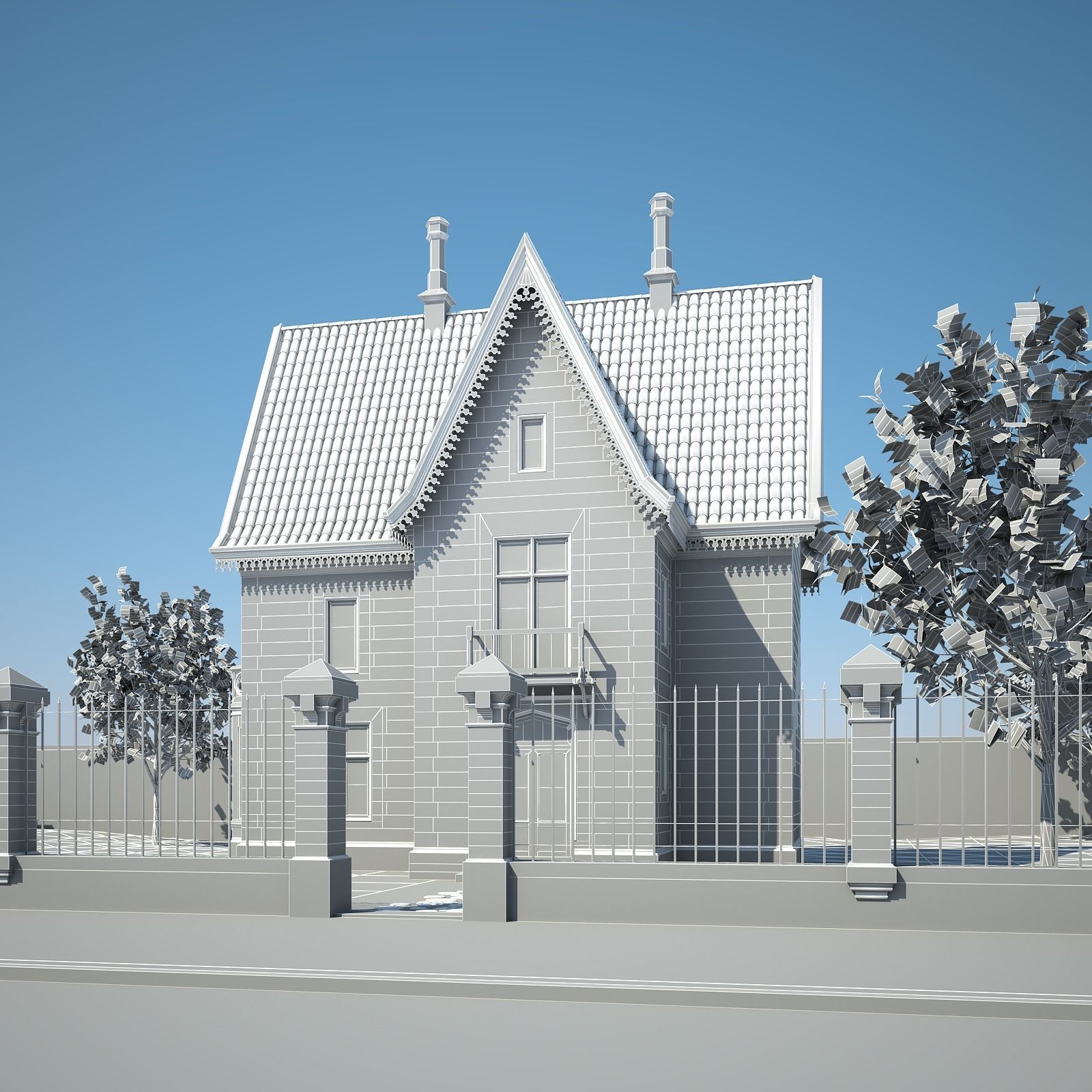 Old House with Interior 3D model_16