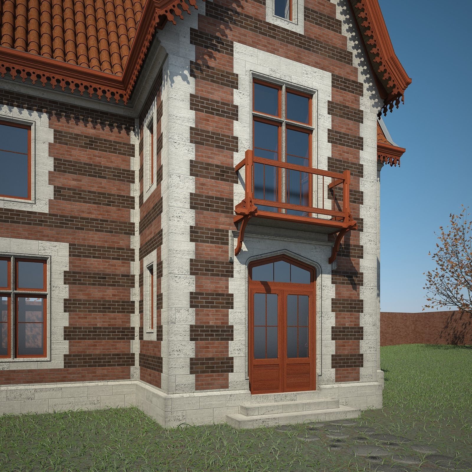 Old House with Interior 3D model_13