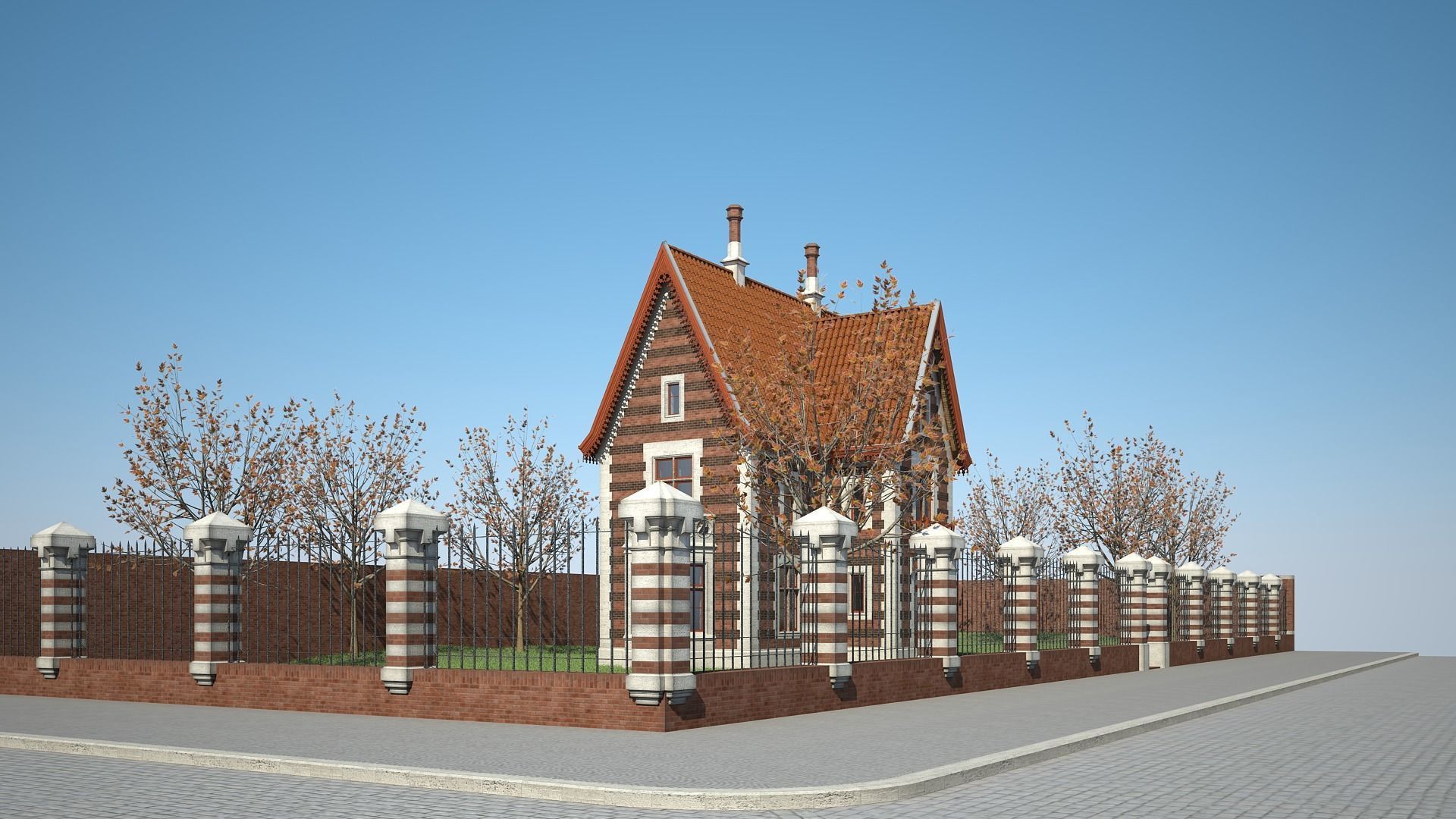 Old House with Interior 3D model_2