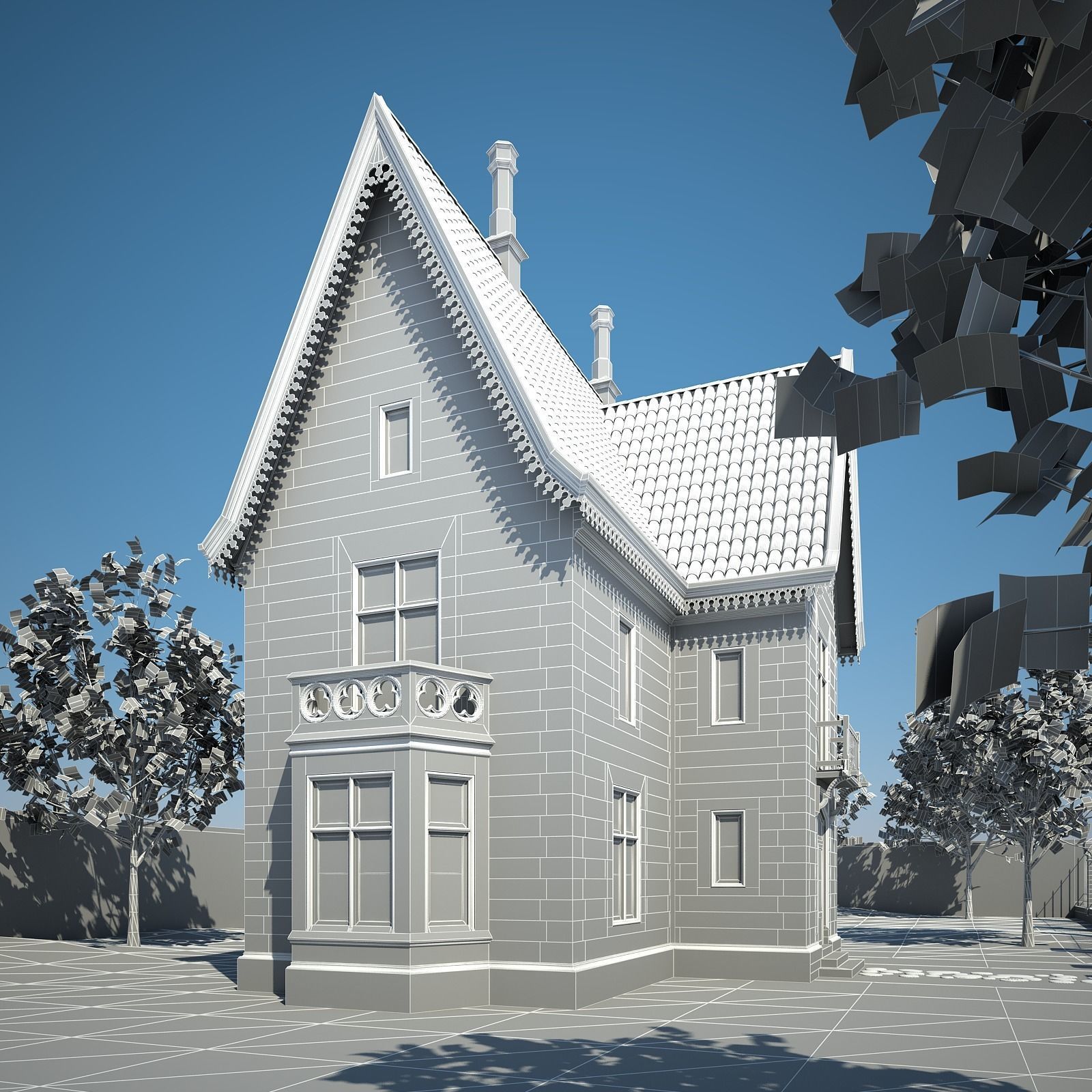 Old House with Interior 3D model_14