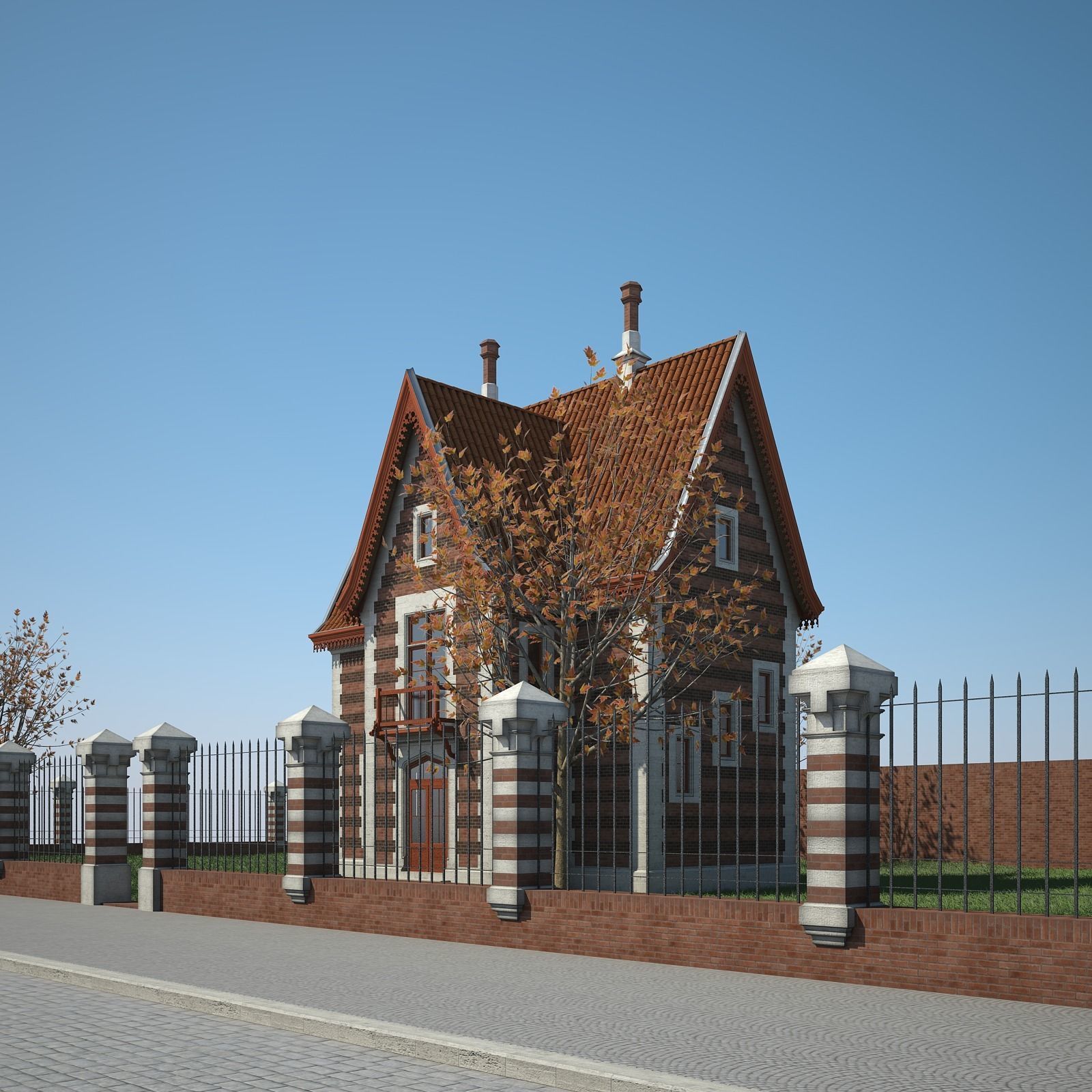 Old House with Interior 3D model_5