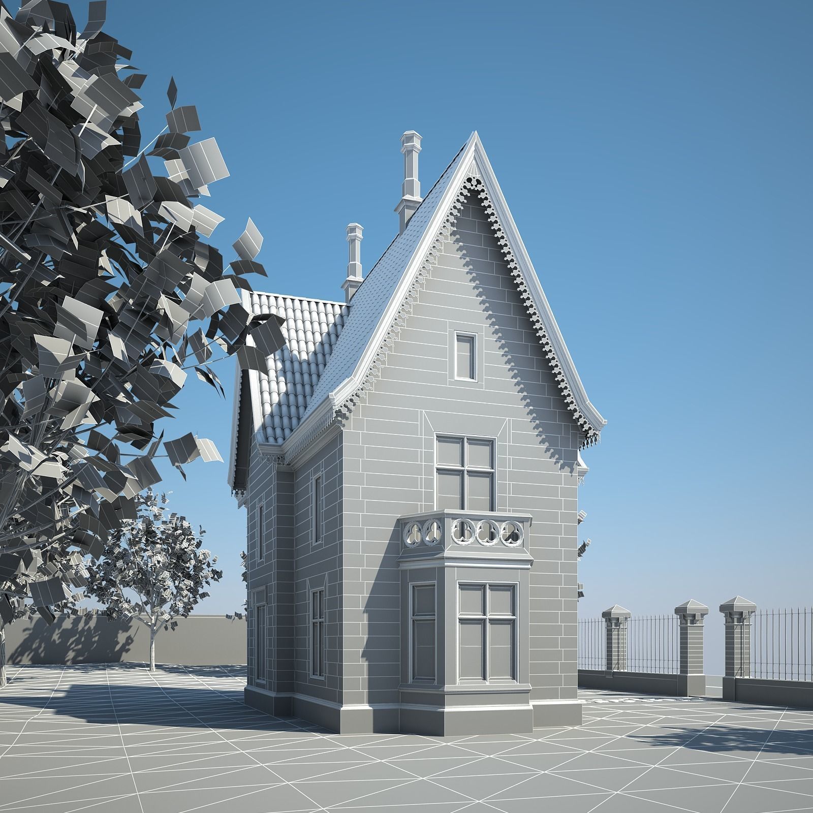 Old House with Interior 3D model_15