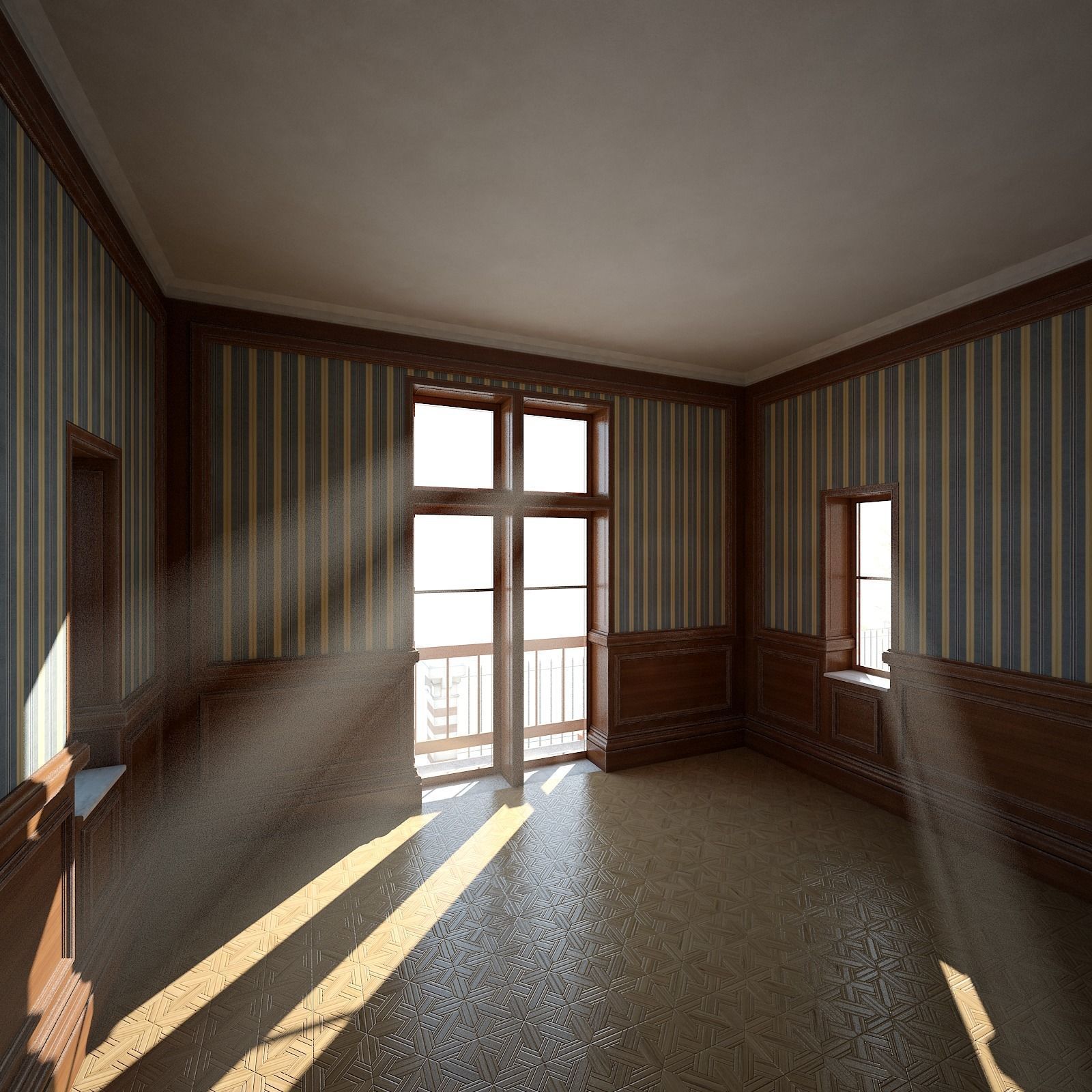 Old House with Interior 3D model_6