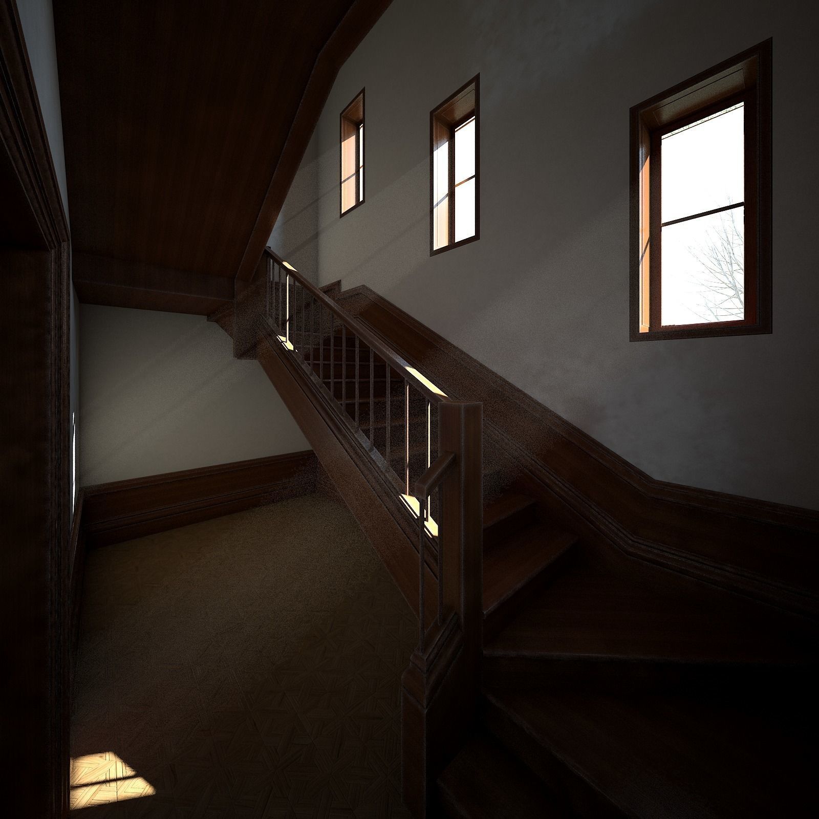 Old House with Interior 3D model_12