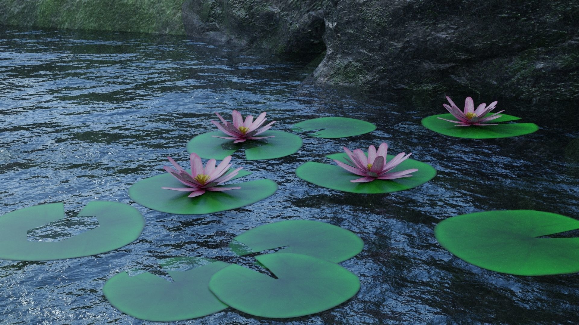 Lily Pad Low-poly 3D model_1