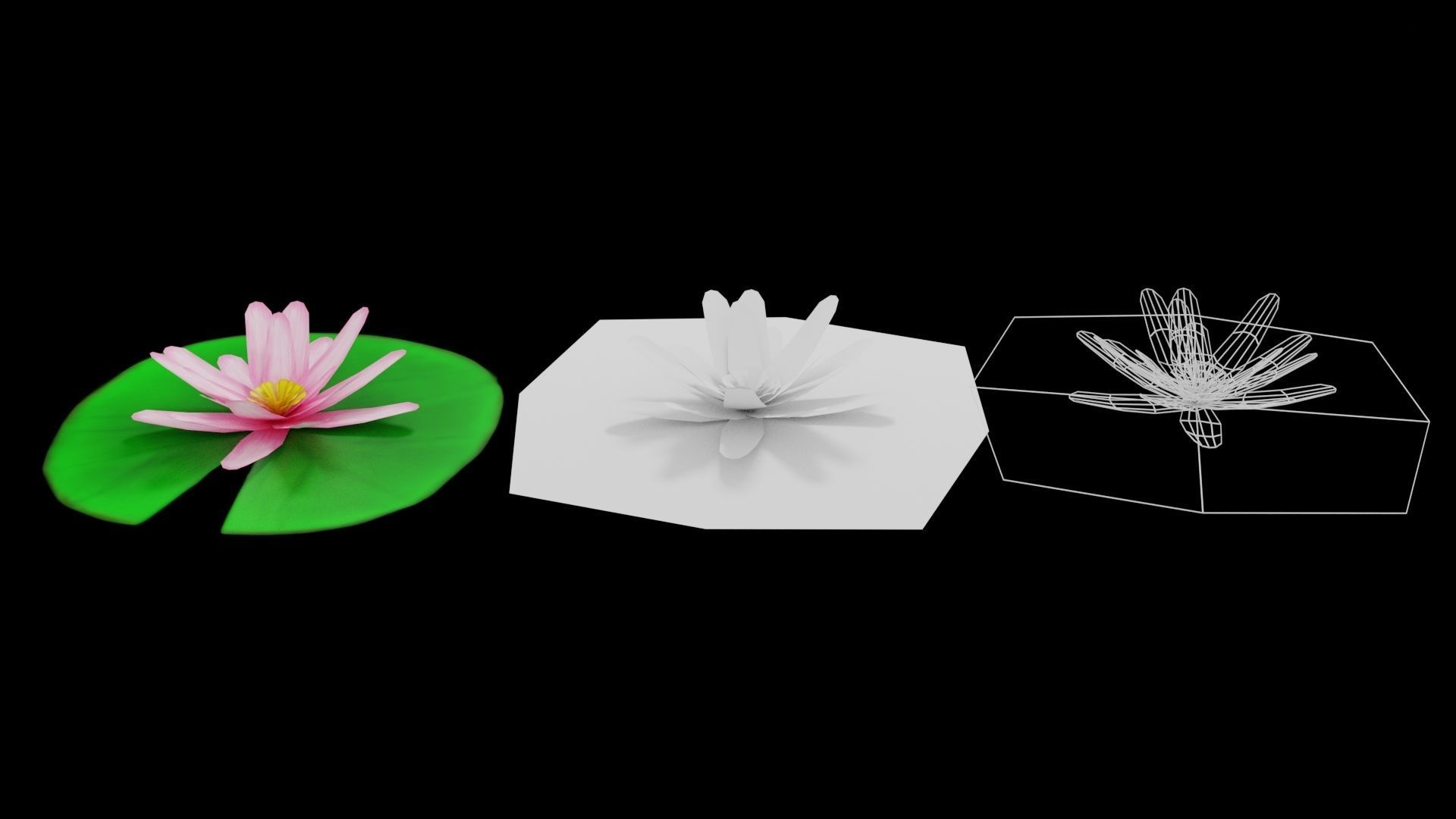 Lily Pad Low-poly 3D model_6