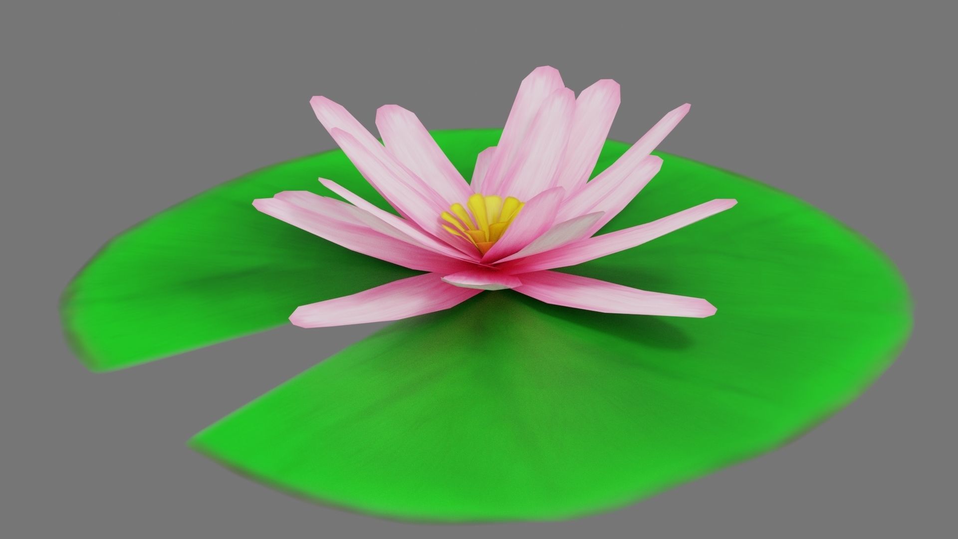 Lily Pad Low-poly 3D model_3
