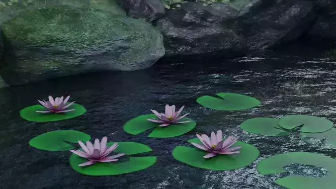 Lily Pad Low-poly 3D model