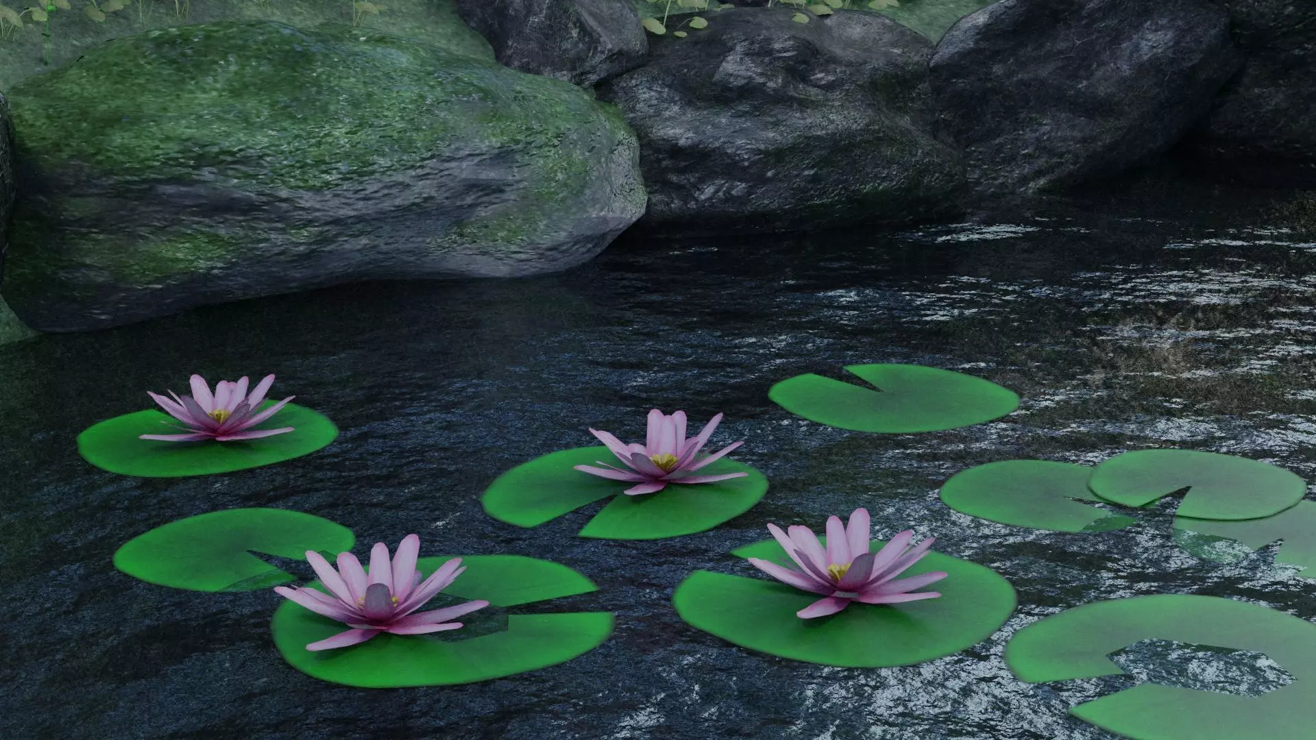 Lily Pad Low-poly 3D model_0