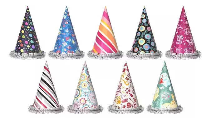 Party Hats Low-poly 3D model