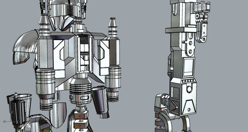 FULL Mandalorian heavy infantry armor machine gun and jetpack 3D print model_4