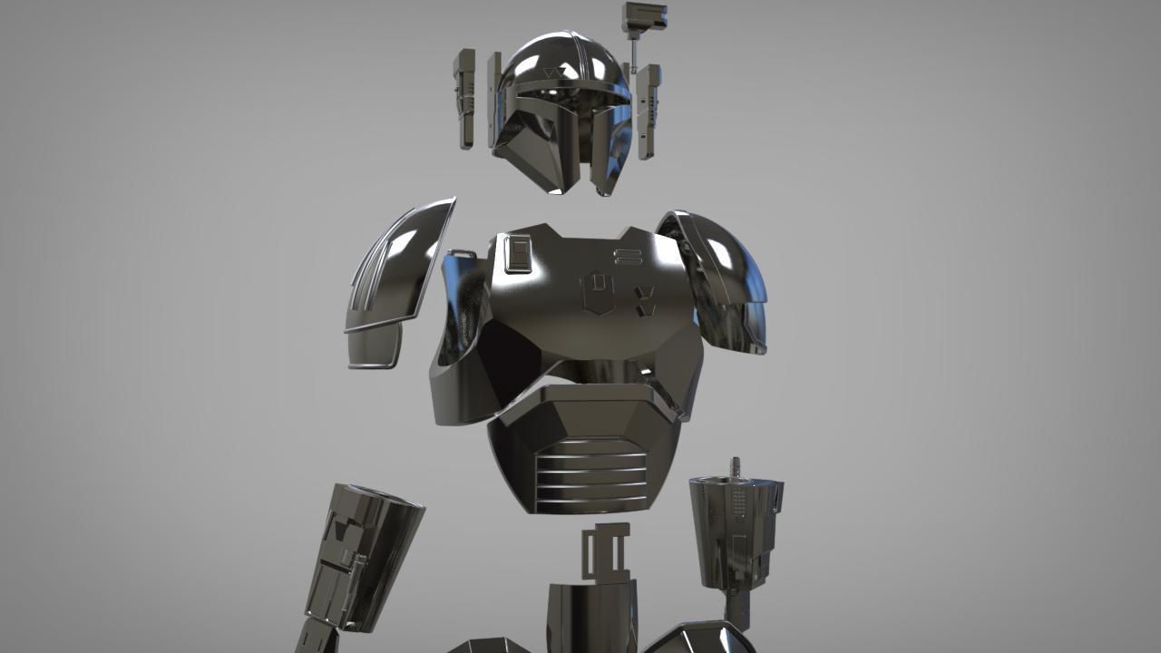 FULL Mandalorian heavy infantry armor machine gun and jetpack 3D print model_15