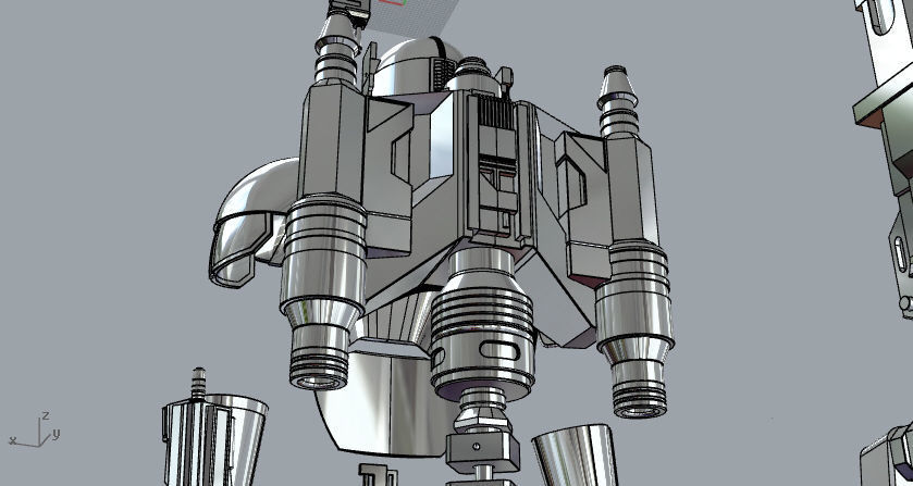 FULL Mandalorian heavy infantry armor machine gun and jetpack 3D print model_6
