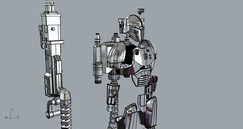 FULL Mandalorian heavy infantry armor machine gun and jetpack 3D print model_1