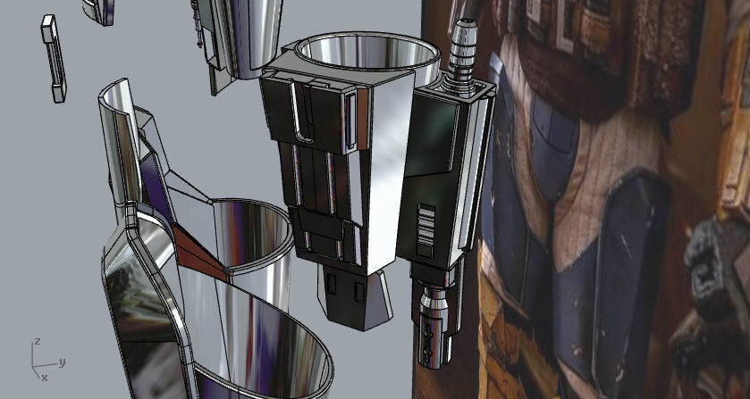 FULL Mandalorian heavy infantry armor machine gun and jetpack 3D print model_12