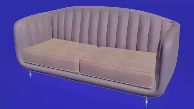 Nordic Scandinavian smooth rounded sofa 3D model