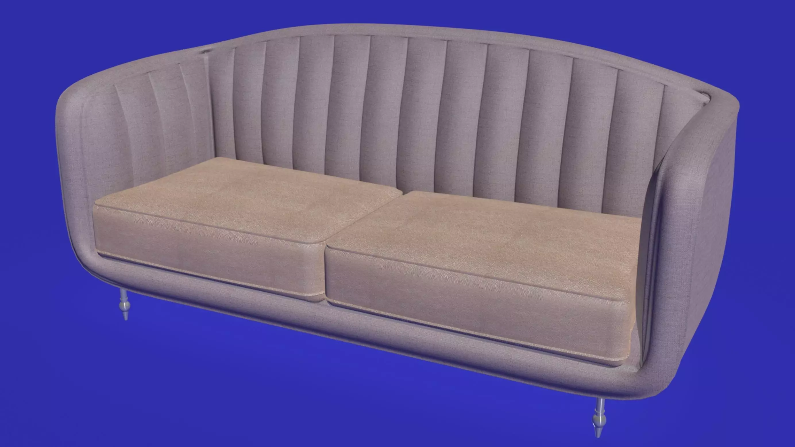 Nordic Scandinavian smooth rounded sofa 3D model_0