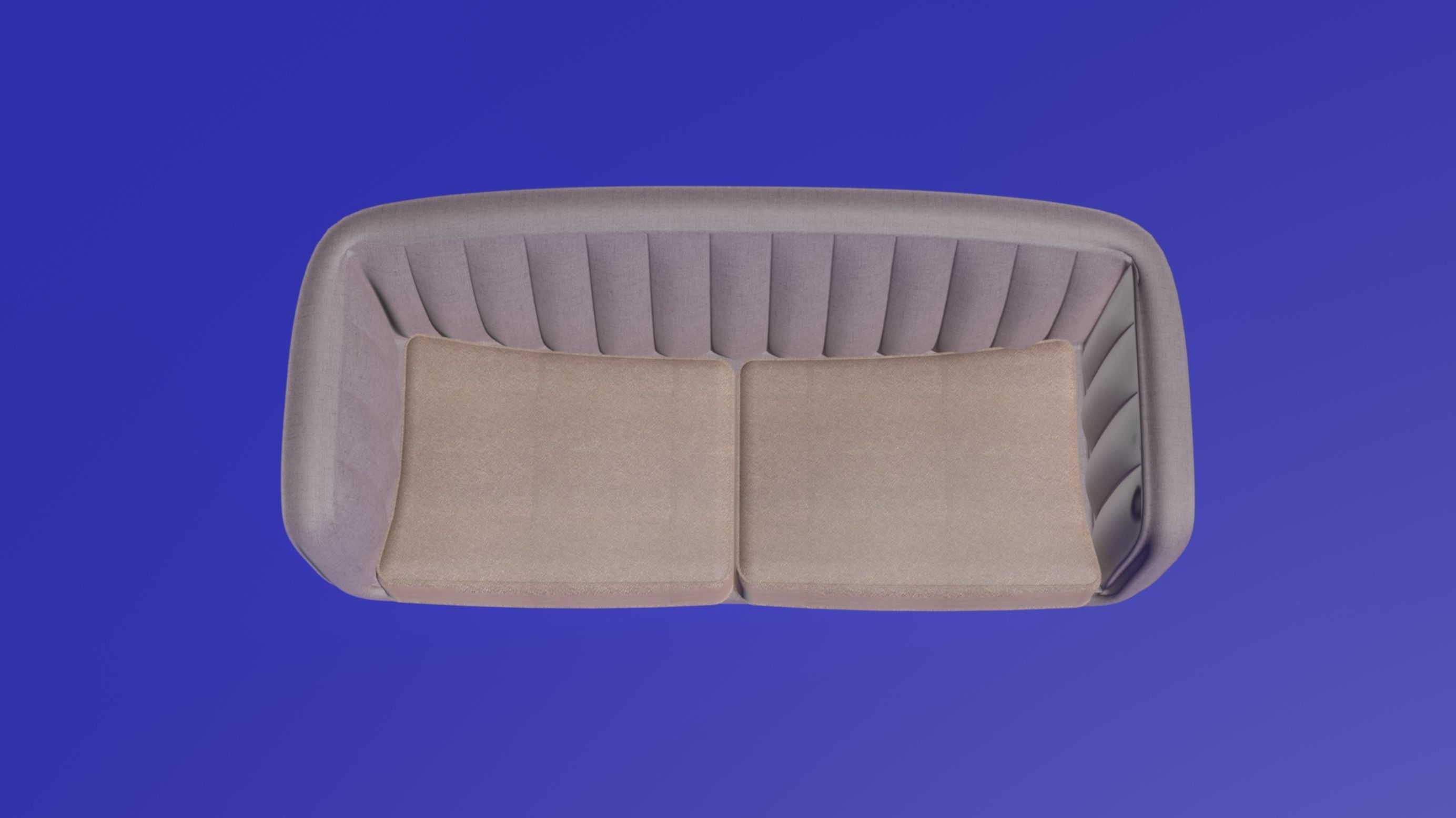 Nordic Scandinavian smooth rounded sofa 3D model_3