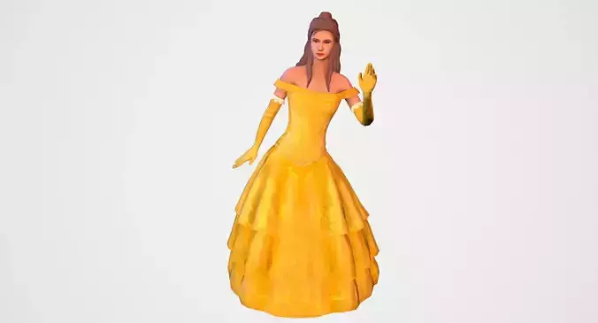 The Beauty and beast Low-poly 3D model