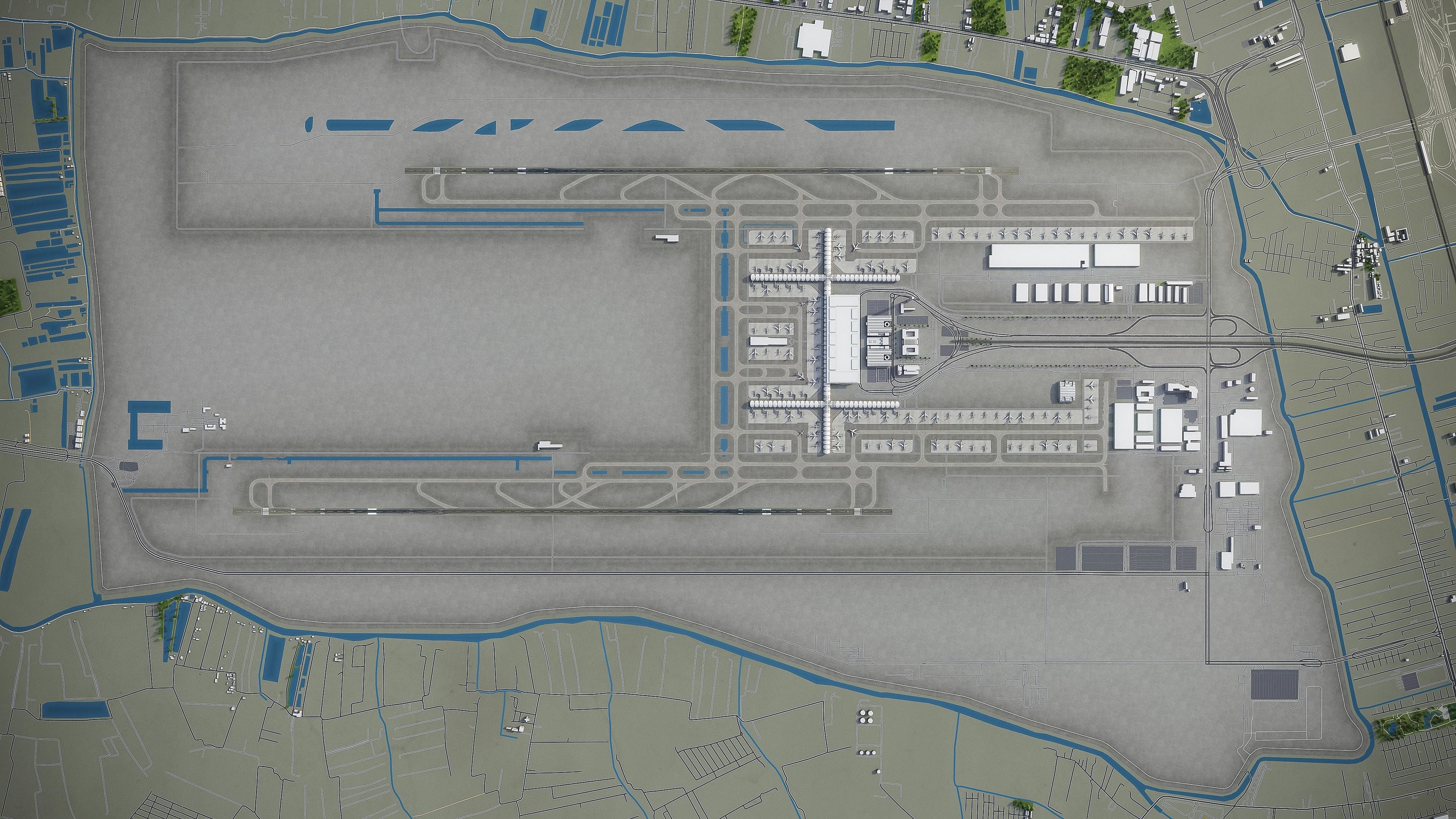Bangkok Suvarnabhumi Airport Low-poly 3D model_12