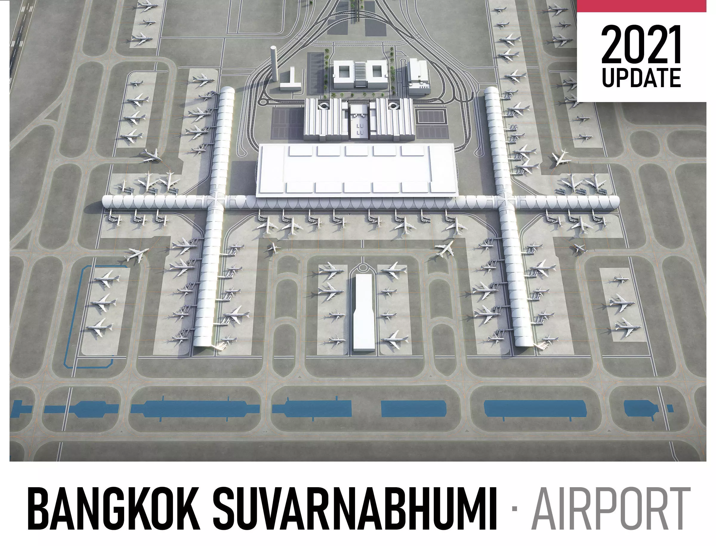 Bangkok Suvarnabhumi Airport Low-poly 3D model_0