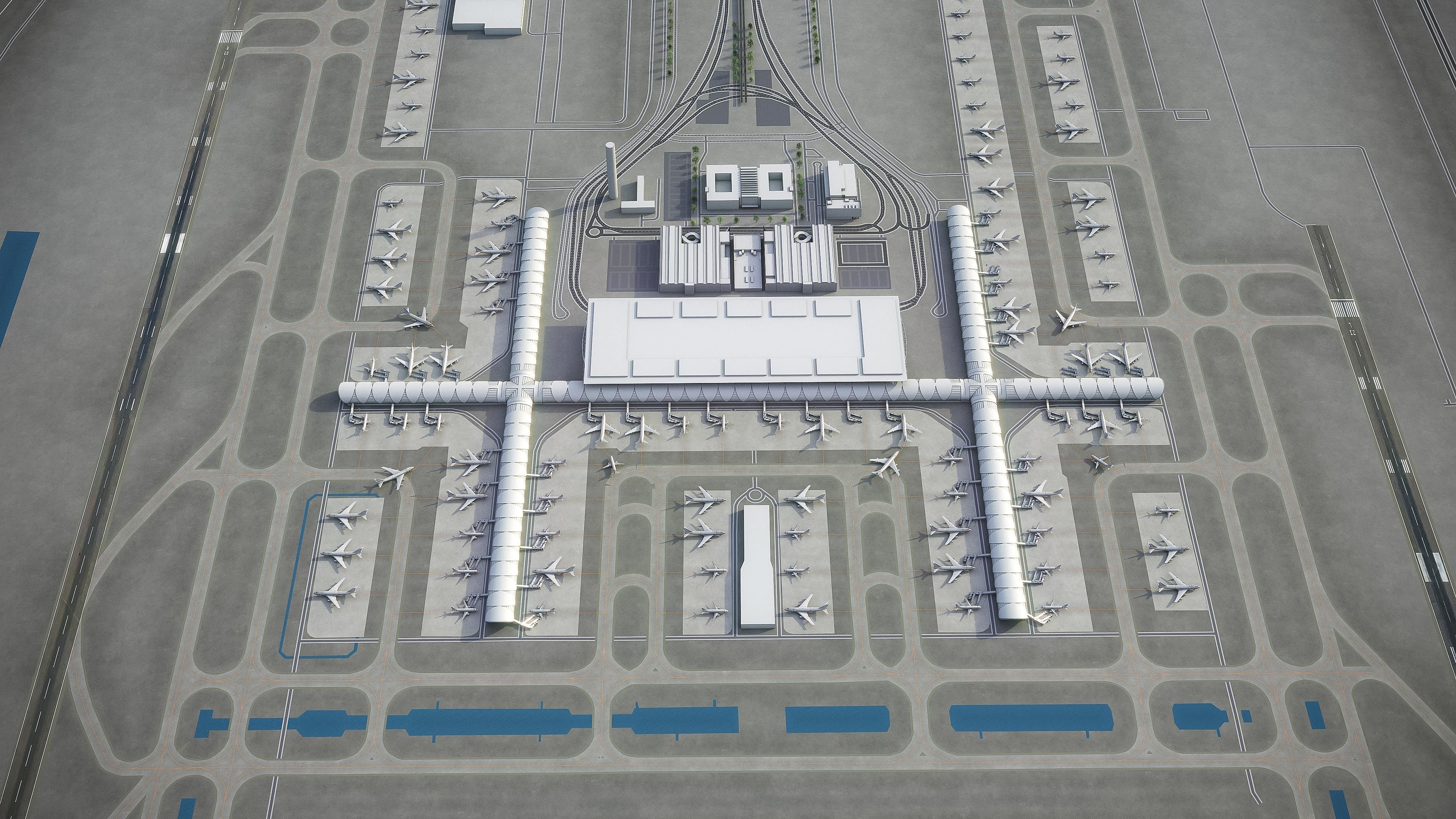 Bangkok Suvarnabhumi Airport Low-poly 3D model_1
