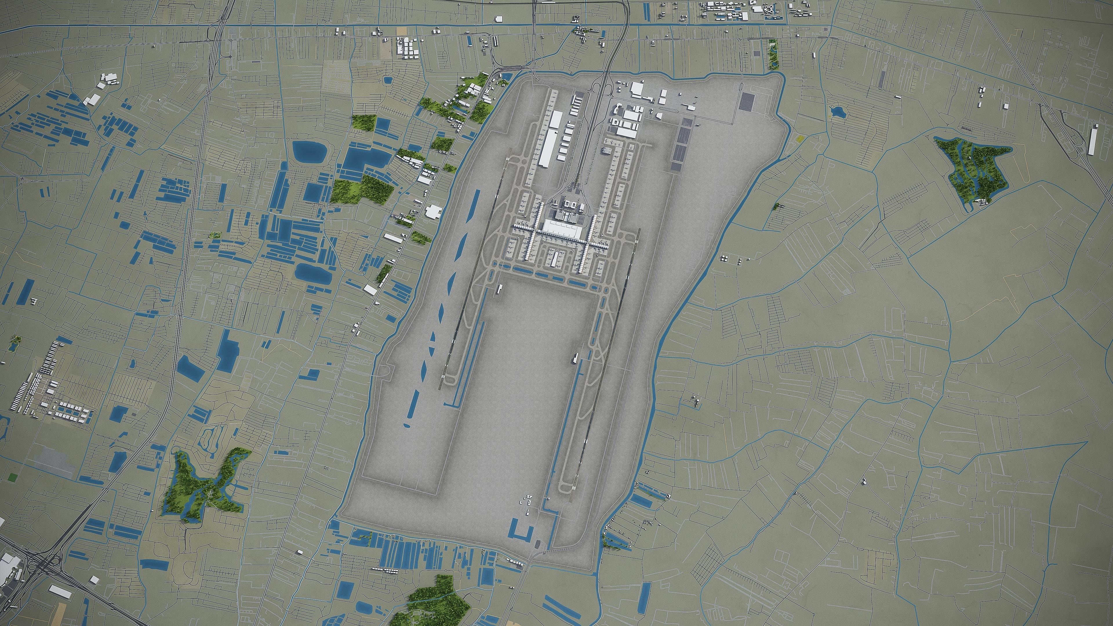 Bangkok Suvarnabhumi Airport Low-poly 3D model_13
