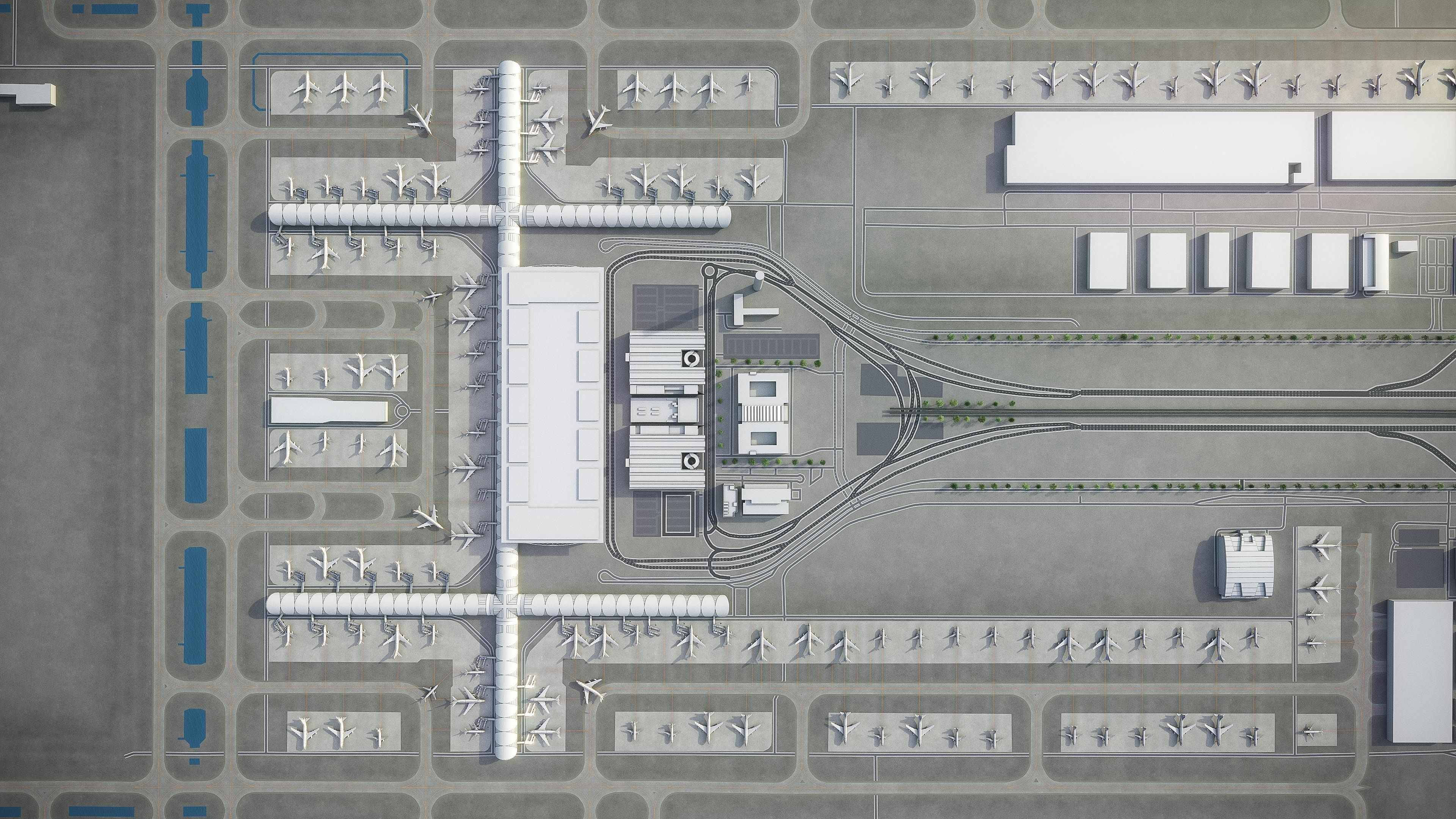 Bangkok Suvarnabhumi Airport Low-poly 3D model_11