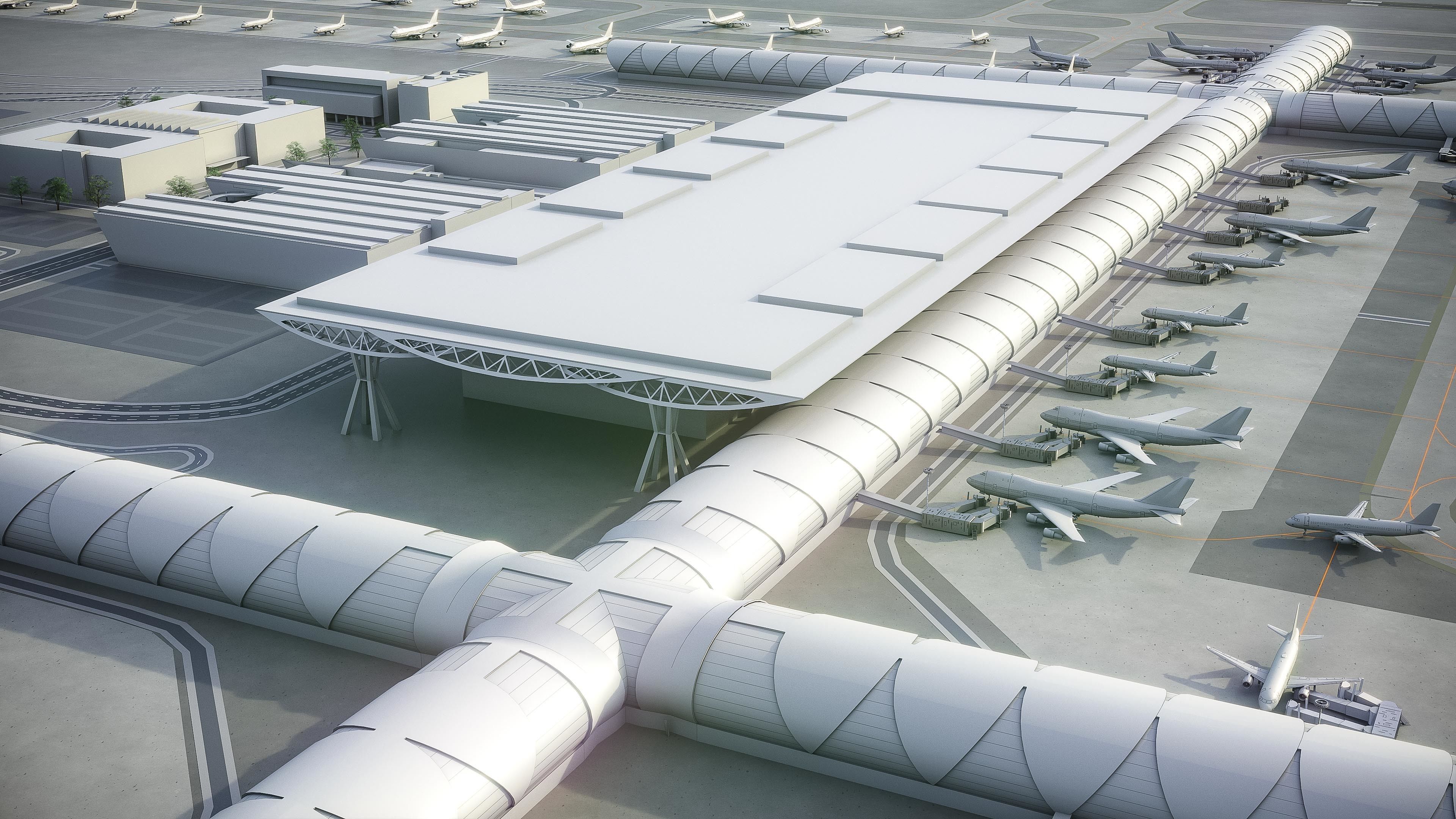 Bangkok Suvarnabhumi Airport Low-poly 3D model_7